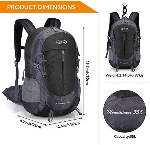 G4Free 35L Waterproof Hiking Backpack Outdoor Backpack Trekking Daypack for Camping Hiking Backpacking Climbing with Rain Cover