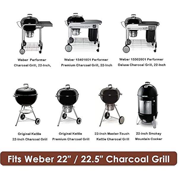 huanniu 304 Stainless Steel Round Cooking Grate with Handle, 54.5 cm Diameter for 57 cm Charcoal Barbecues e.g. Weber, Grill Grates Kettle Grill 57 cm, with Grill Clips