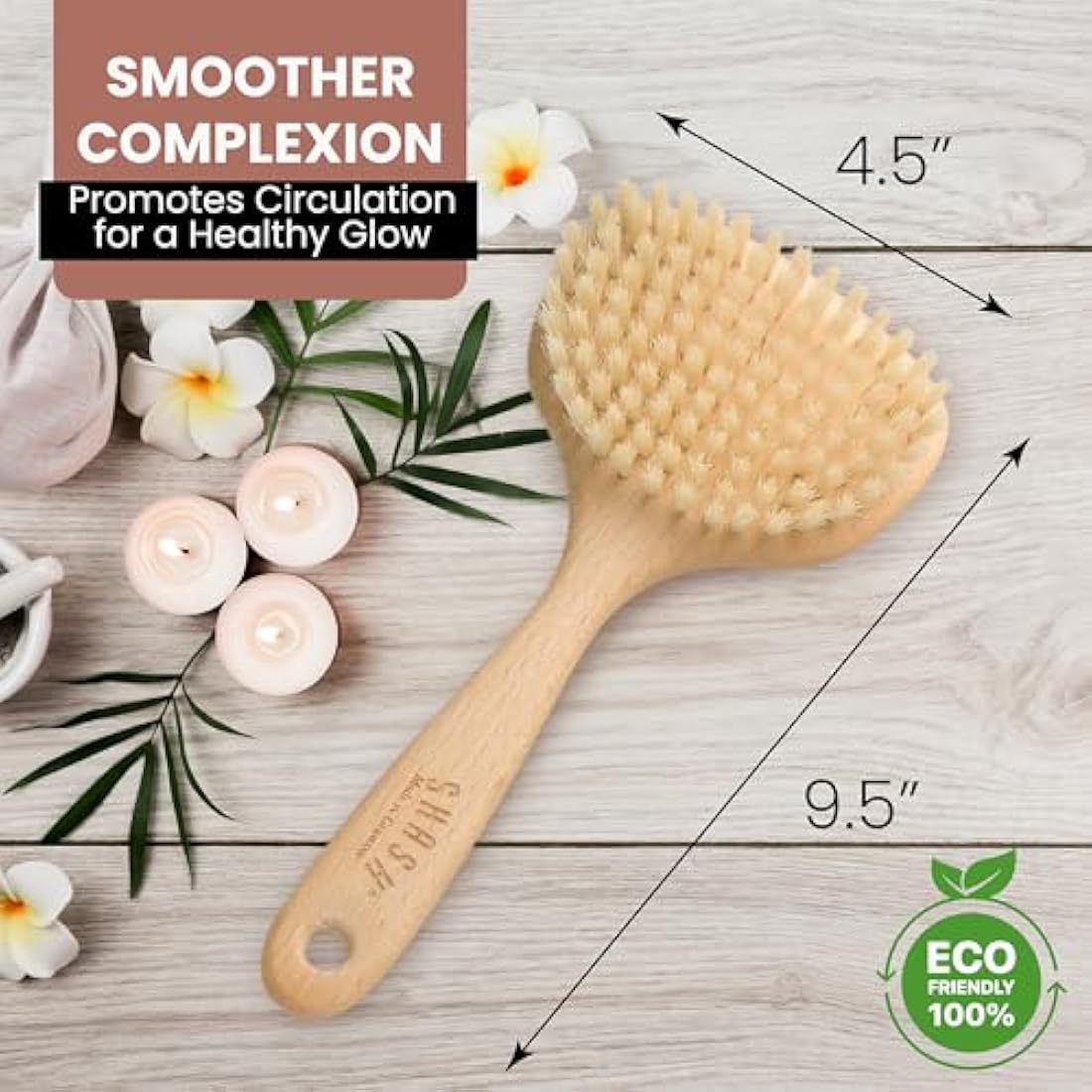 Shash Since 1869: Intense 100% Boar Bristle Face Brush - Made in Germany for Gentle Exfoliation, Reduced Flaking, and Fine Lines - Unveil an Even, Glowing Complexion, Sustainably Sourced