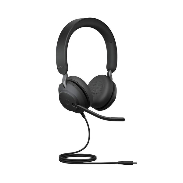 Jabra Evolve2 40 SE Wired Noise-Cancelling Stereo Headset With 3-Microphone Call Technology and USB-A Cable - MS Teams Certified, Works with All Other Platforms - Black