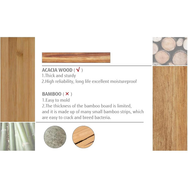 hecef Acacia Wood Cheese Board Set, Cheese Platter with 2 Slide-Out Drawers& Cutlery Set& Snack Plates& Marble Cheese Slate, Charcuterie Board for Serving Housewarming Gifts (White)