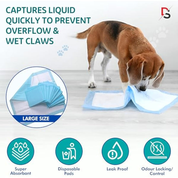 Discount Seller Puppy Training Pads 50 Packs (60x60cm) Multi-Layered Puppy Pads and Highly Absorbent Odour Locking Dog Pads—Anti-Slip and Disposable Incontinence Pads & Pee Pads for Dogs