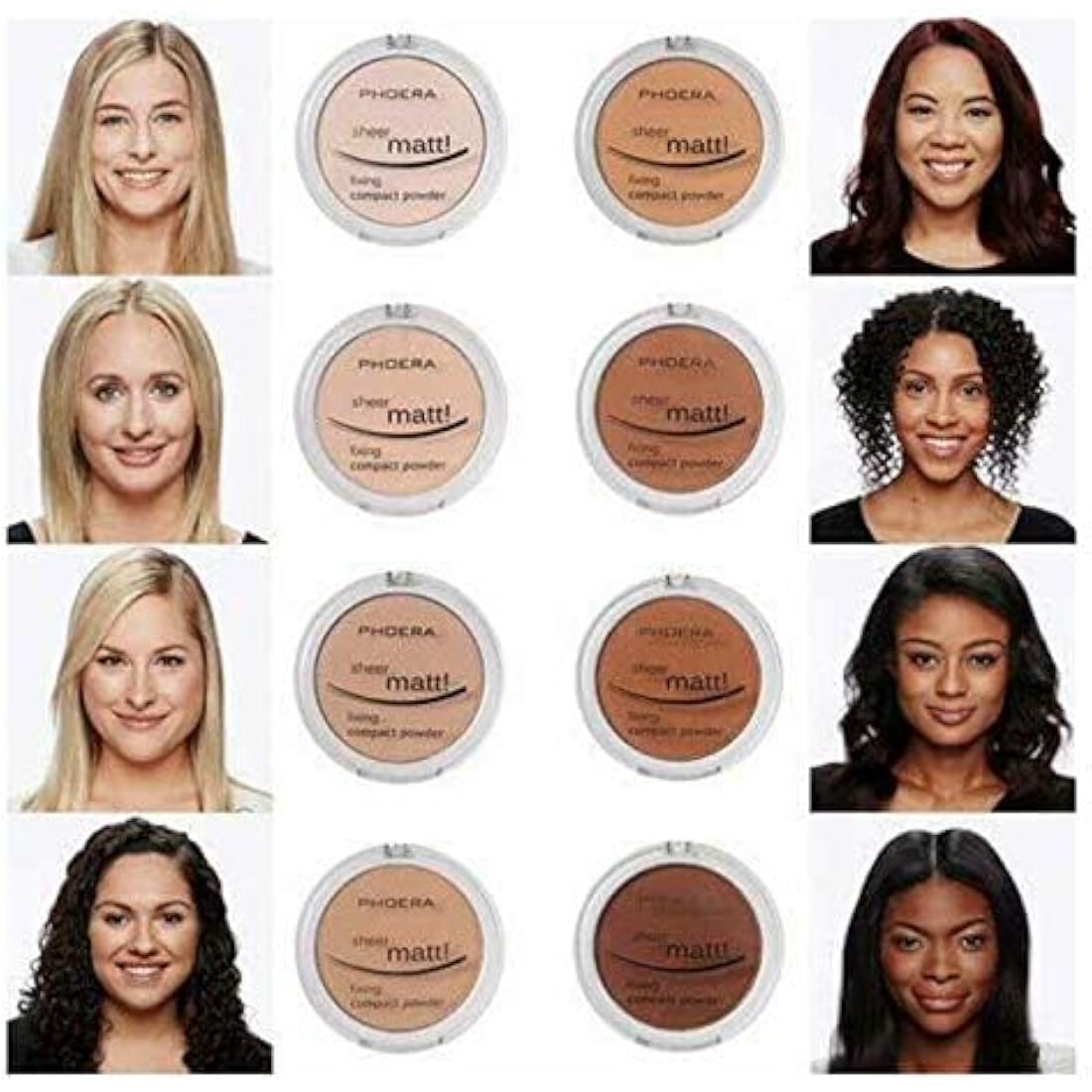 AQUAPURITY - PHOERA Sheer Matte Fixing Powder Makeup Base Fixer Setting Powder Foundation Fixing Compact Pressed Powder Long Lasting Make Up Fixer Skin Vitamin E Beauty Blender (202 Natural Beige…)