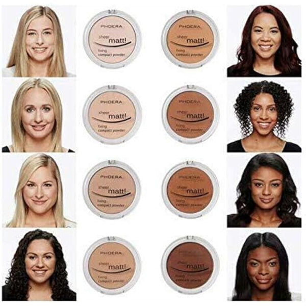 AQUAPURITY - PHOERA Sheer Matte Fixing Powder Makeup Base Fixer Setting Powder Foundation Fixing Compact Pressed Powder Long Lasting Make Up Fixer Skin Vitamin E Beauty Blender (202 Natural Beige…)