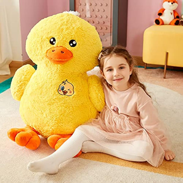 IKASA Large Duck Stuffed Animals Giant Soft Plush Toy,50cm Cute Huge Jumbo Kawaii Fluffy Plushy Big Size Duck Fat Oversized Plushie,Gifts for Kids