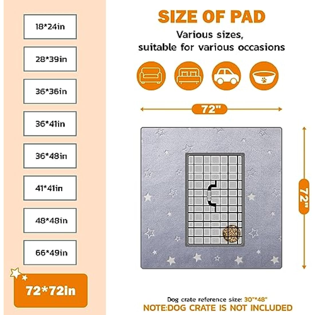 Washable Puppy Pads Extra Large, 182x182cm Fast Absorption Reusable Puppy Pads, Dog Pee Pad xl, Waterproof Whelping Pads, Non-Slip Large Puppy Training Pads Pet Playpen Puppy Mat for Floor, Dog Crate