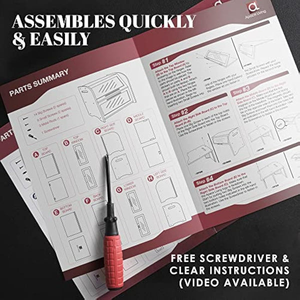 Arise Stylish Bread Bin for Kitchen Countertop, Extra Large 2-Shelf Wooden Bread Box with Clear Windows and Air Vents Keeps Bread, Bagels and Rolls Fresh. 40 x 26.4 x 36.5, Self Assembly