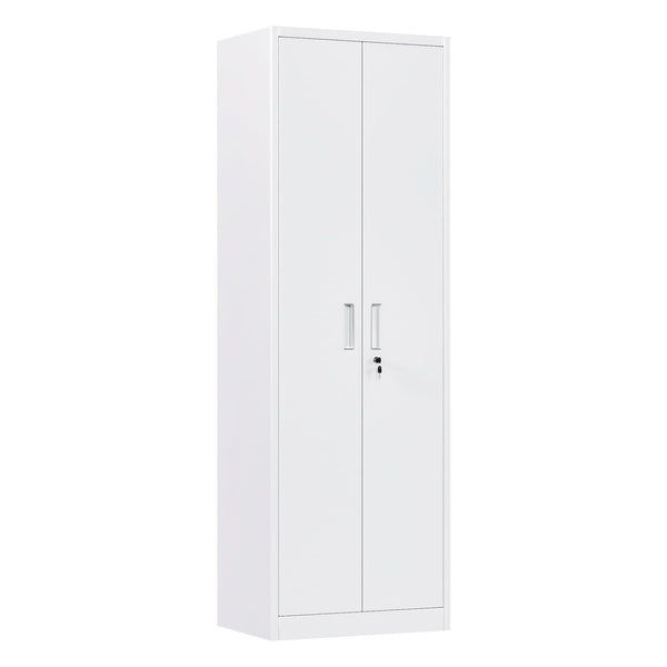 Metal Storage Cabinet with 2 Door and 3 Adjustable Shelves,140X80x40CM Steel Cabinet for Warehouse,Garage,Home,Office,Easy Assemble Required(Black/White)