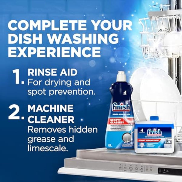 Finish Dishwasher Tablet, Quantum Infinity Shine, 100 Tablets, Original Fresh Scent, Powerful Clean & Shine Detergent Tabs, Tough on Grease Stains