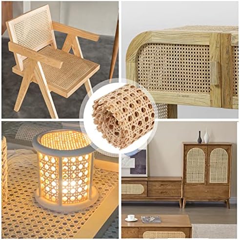 maxant Hessian Fabric Roll, Rattan Cane Webbing, Pressed Sheet, Woven for Furniture, Chair, Cabinet, Ceiling, Basket, Caning Material DIY Supplies (35 * 200cm), Brown