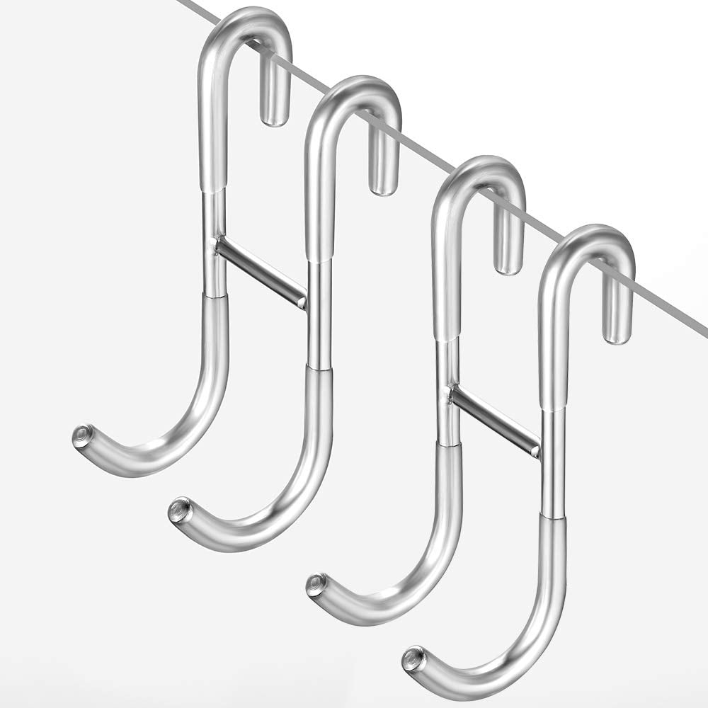 ecooe Bathroom Hook Shower Screen Set of 2 Shower Hooks for Glass Shower Screen with Silicone Cover Towel Holder and Holder for Shower Puller