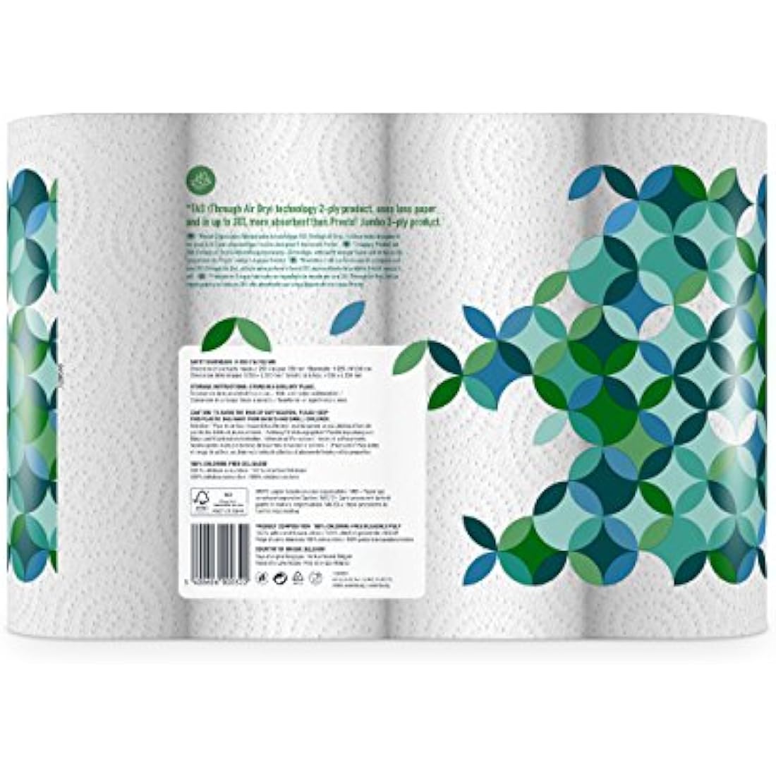 Amazon Brand - Presto! TAD Kitchen Roll, Extra Absorbent, 1632 sheets, 32 Count (8 Packs of 4), 51 Sheets per Roll, Wring and Reuse, FSC Certified, White