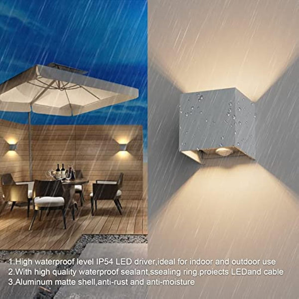 Klighten 2PCS Outdoor Wall Light with Motion Sensor, Waterproof IP54 Outside Wall Lamps with Sensor, Adjustable Beam Angle, Warm White 3000K, Grey (G9 LED Bulb Include)