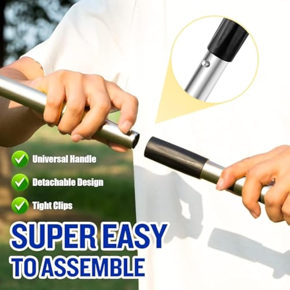 3 Pack Metal Pet Poop Scoop,Tray and Rake,Adjustable Long Handle with Bin for Pet Waste Removal,No Bending Poop Scooper Perfect for Large Medium Small Dogs