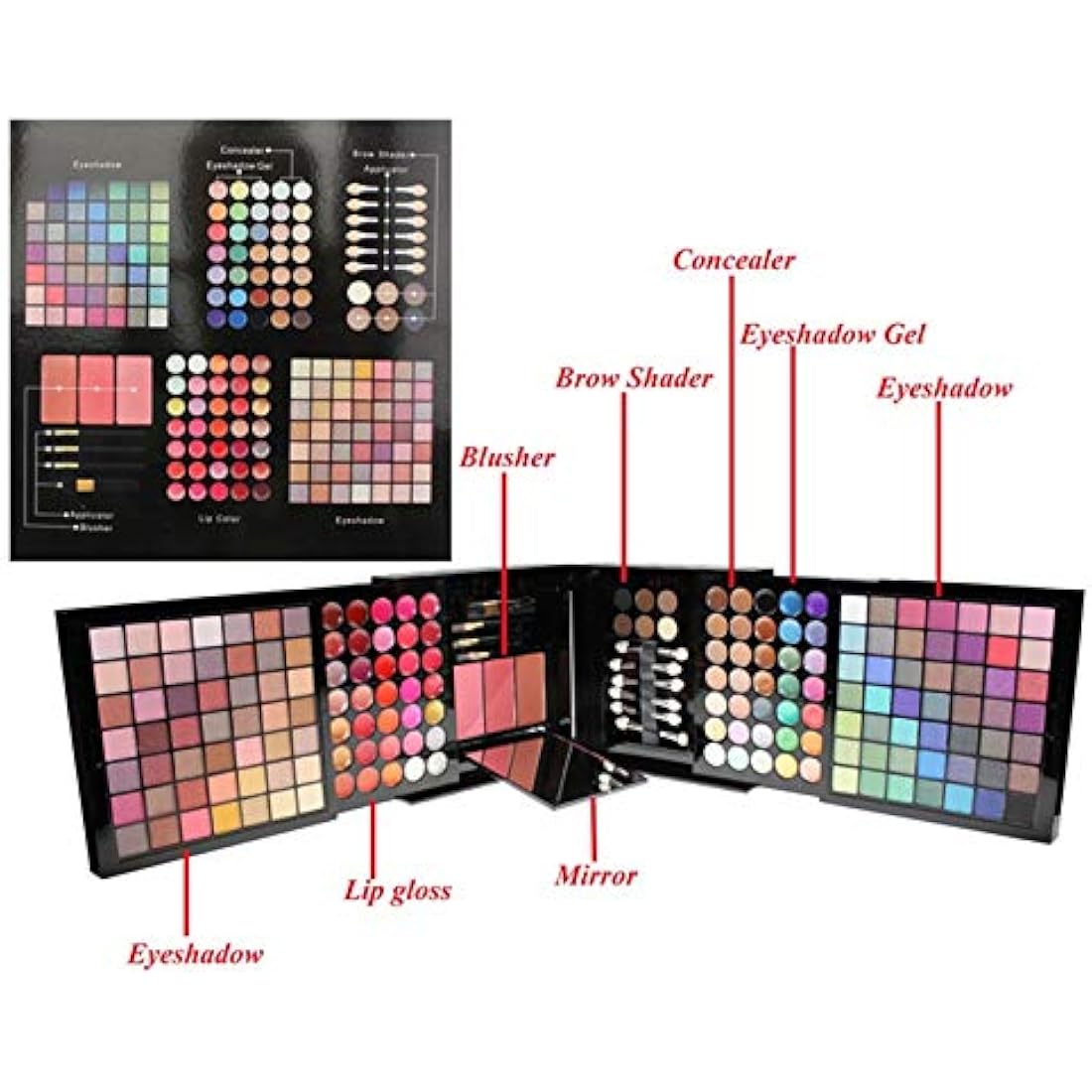 FantasyDay All-in-one Makeup Set Gift Surprise | Full Makeup Kit for Women Multipurpose Essential Starter Bundle Include Eyeshadow Palette Lipstick Blush Concealer Face Powder Eyeliner Mascara Brush