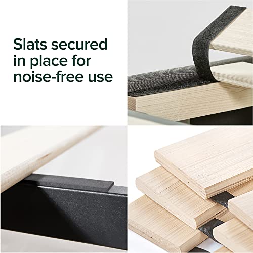 Zinus Maddon Double Bed frame - Bed 135x190 cm - 31 cm Height with Underbed Storage - Upholstered Platform Bed frame - Black