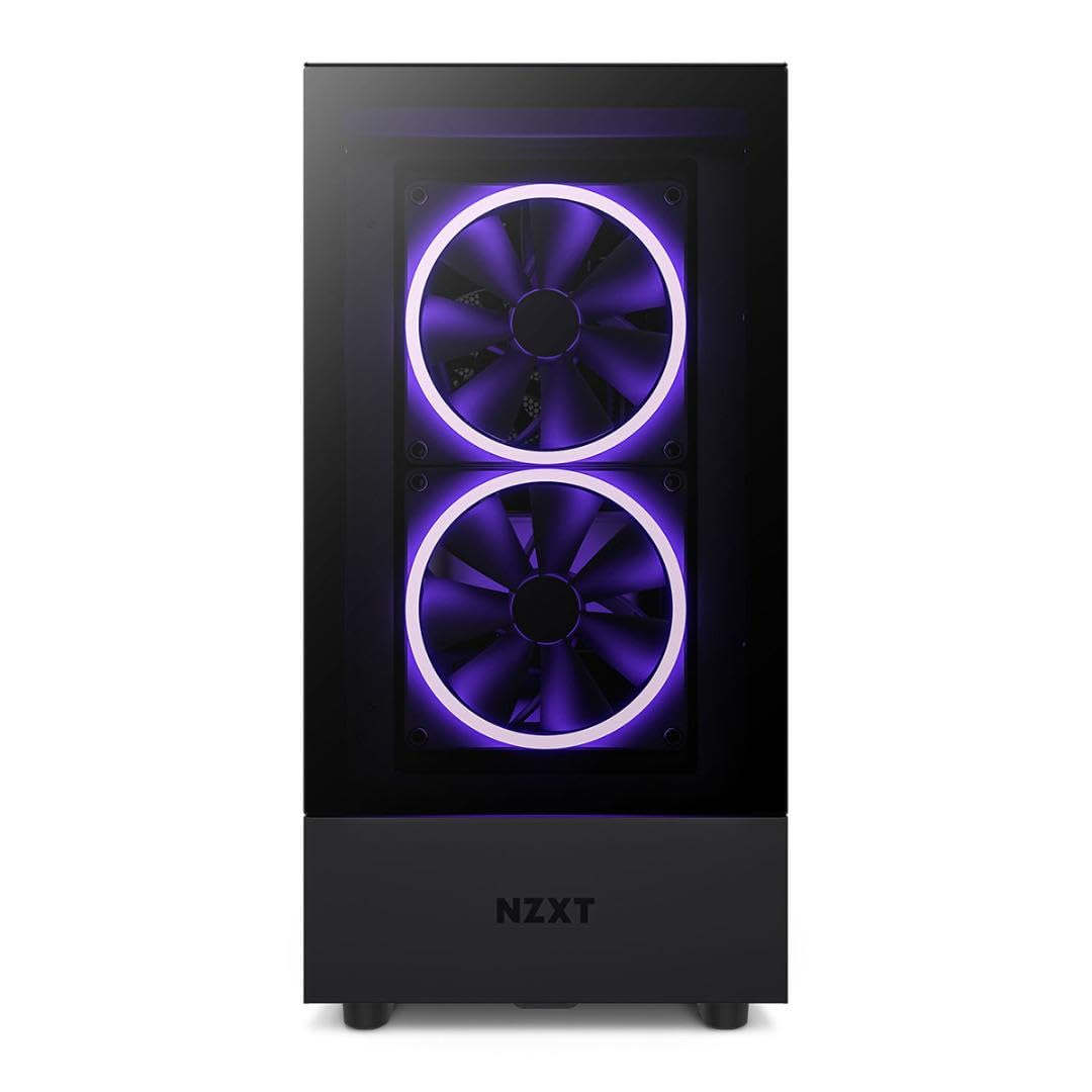 NZXT H5 Flow RGB - Compact ATX Mid-Tower PC Gaming Case - High Airflow - F360 RGB Core (CV) Included - 360mm Front & 240mm Top Radiator Support - Cable Management - Tempered Glass - White