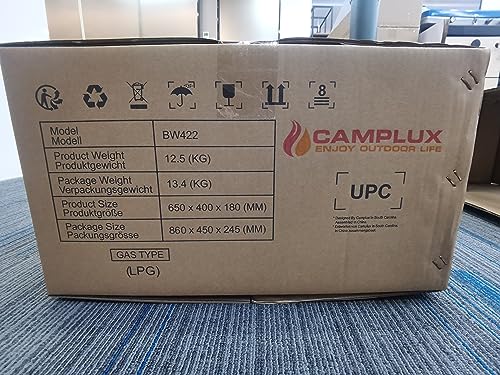 CAMPLUX Gas Water Heater 20 litres, Instant LPG Water Heater for Garden Shower, RV, Tiny House, ECO/Full Mode, BW Series BW528B