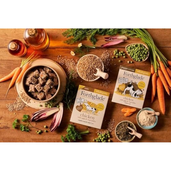 Forthglade Wet Dog Food (18 x 395g) Trays- Adult 1 year +, Chicken with Vegetables and Wholegrain Oats, Stomach Sensitive Wet Dog Food Trays, Complete Hypoallergenic Dog Food