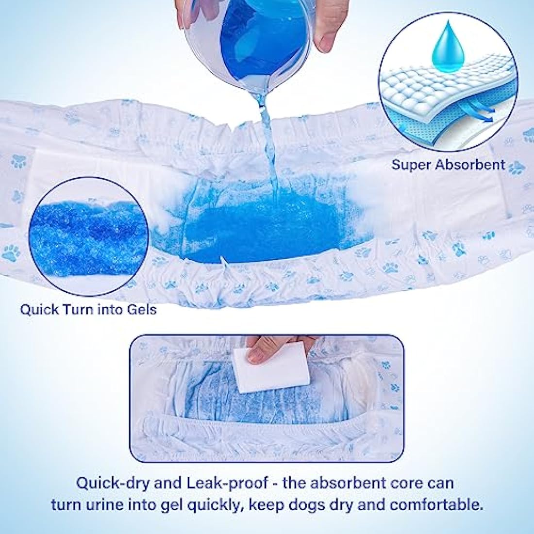 Pet Soft Disposable Dog Puppy Nappies Male - Super Absorbent Male Dog Incontinence Wraps