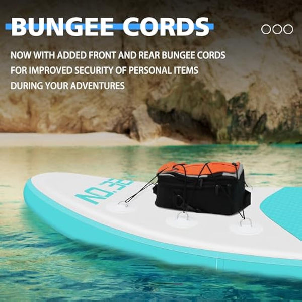 10ft / 3m Inflatable Stand Up Paddle Board | Inflatable SUP Board Beginner's Surfboard Kit w/Adjustable Paddle | Air Pump w/Pressure Guage | Repair Kit | Premium Leash & Carry Backpack