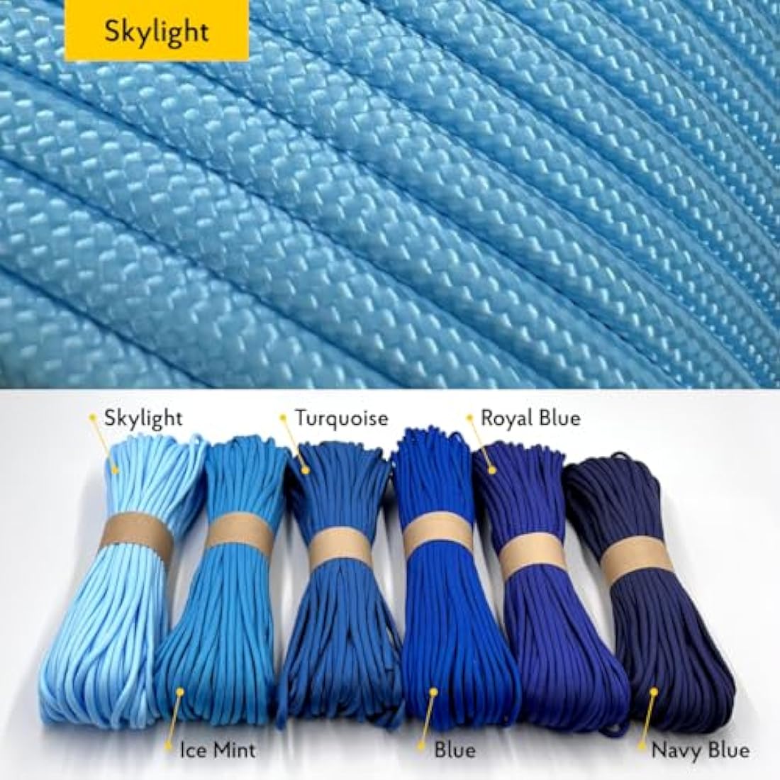 EdcX Paracord 4mm, 35+ Solid Colors (10m, 15m, 30m, 50m, 100m, 300m) | Ideal for Crafting, DIY, Camping, Survival, Outdoor | 100% Nylon Rope 4mm | Tactical Cord 550 Type III