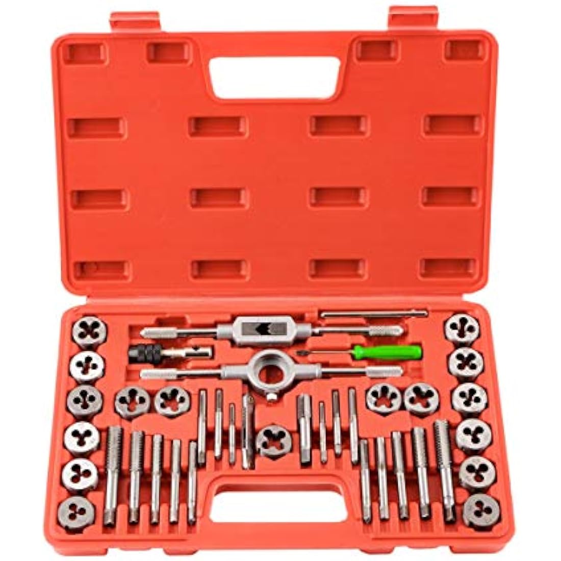 Gunpla Tap and Die Set 40 Pieces Tungsten Alloy Steel Metric Tap and Die Kit Combination for Cutting External and Internal Thread with Storage Case