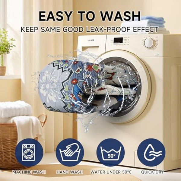 YOSEPATI Washable Pee Pads for Dogs,2 Pack Super Absorbent Reusable Puppy Pads 36"×48" Quick Dry,Waterproof& Non-Slip Whelping Pads for Crate,Floor,Sofa (Medallion Blue, 36"x48"(Pack of 2))