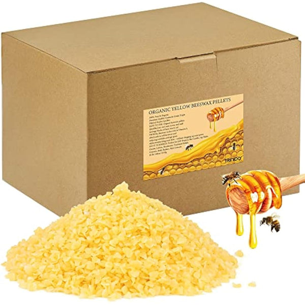 TRINIDa Beeswax Pellets 4.53kg, Yellow Bees Wax for DIY Candles, Beeswax for Candle Making, Skin, Body, Face, and Hair Care, Lotions, DIY Creams, Lip Balm and Soap Making Supplies