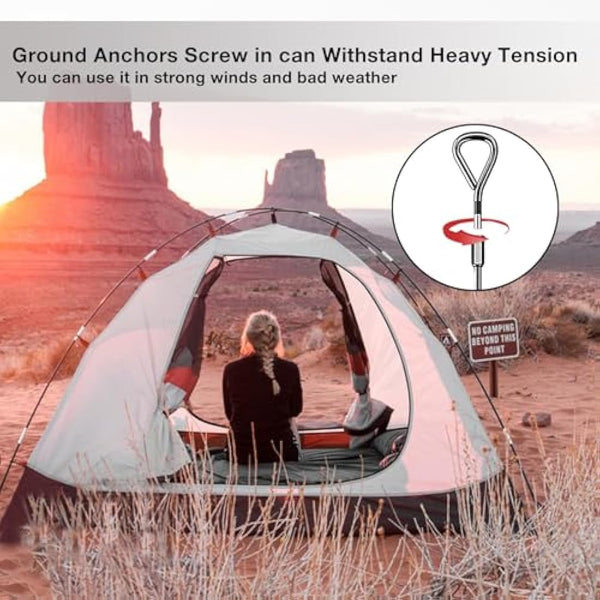 Ground Anchor 8 Pack, 45cm Tall Heavy Duty Ground Pegs Kit Fit for Swing, Trampolines, Tents, Mobile Home Anchors, Awning Pegs Anchor, Dog Spikes for Ground