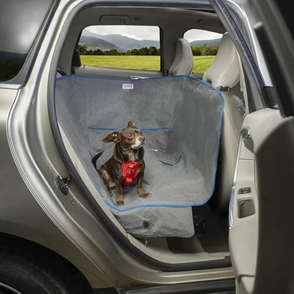 Kurgo Heather Half Hammock, Dog Car Seat Protector, Waterproof & Stain-Resistant, Secure Fit, Charcoal Grey
