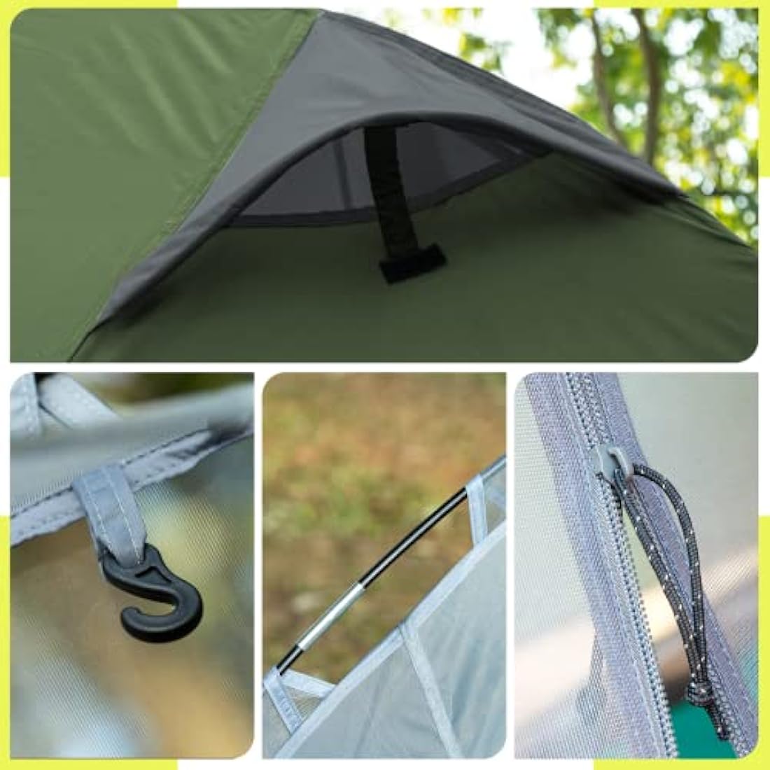 Forceatt Tent, 1/2 Person Two Doors Camping Tent, Ultralight Waterproof 1-2 Man Tent,Quick To Set Up,Portable,for Camping,Motorcycle Travel, Backpacking