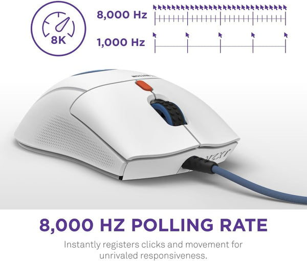 NZXT Lift 2 Ergo | Lightweight Ergonomic Wired Gaming Mouse | Lightweight 61 g Design | 8K Polling Rate | Optical Switches | 26K DPI Optical Sensor | 100% PTFE Feet | Black