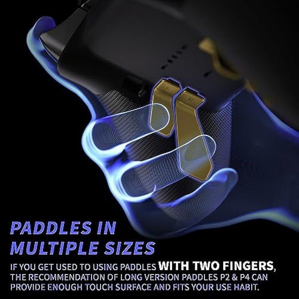 eXtremeRate Swift Paddles for Xbox Elite 1/2 Controller, 6 in 1 Metalic Hero Gold Replacement Interchangeable Back Paddles for Xbox One Elite & Elite Series 2 Controller