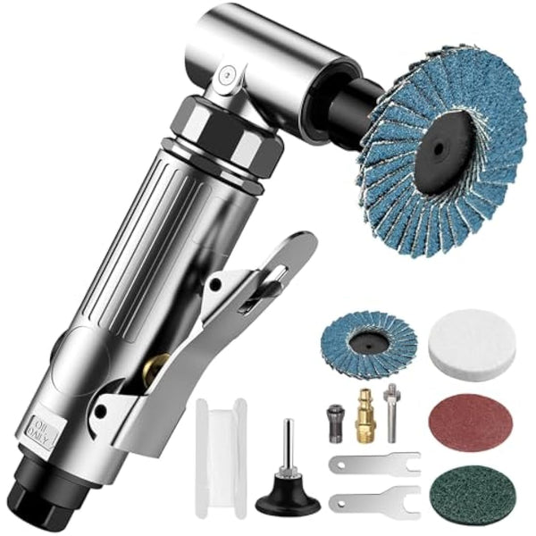 EYPINS Compressed Air Angle Die Grinder 1/4" 90 Degree Mini Sander Grinder Polisher Tool for Contour Grinding,Polishing, Milling