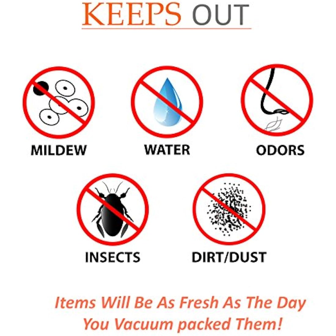 HEAVY DUTY 5 VACUUM STORAGE BAGS by Gorilla Bags, Extra Large 100x80cm. Extra Strong 110 Microns. Double Zip Seal & Unique Turbo Valve Keeps Items Compressed For Longer.