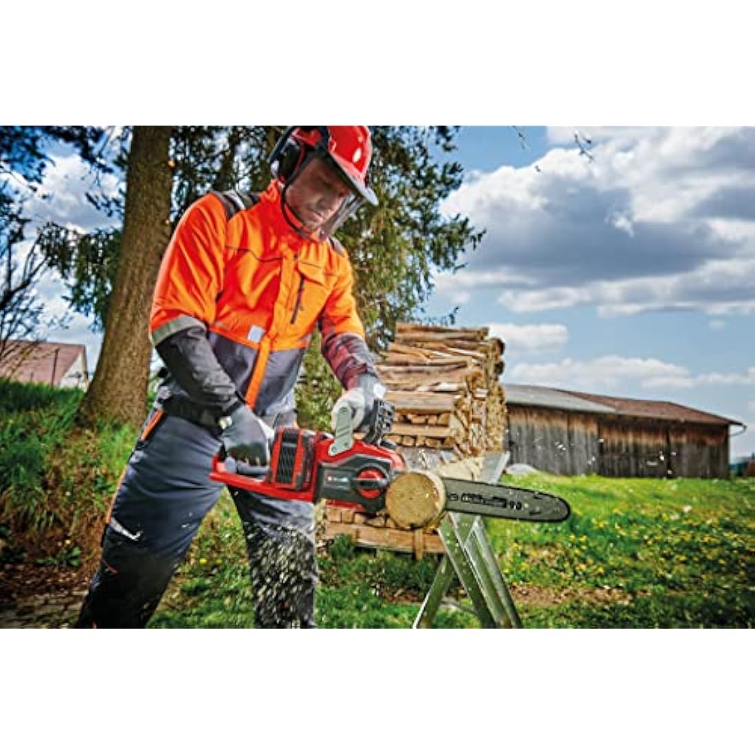 Einhell Power X-Change 36V Cordless Chainsaw - 14 Inch (35cm) OREGON Bar and Chain, Saw For Cutting Trees And Wood - GP-LC 36/35 Li Solo Electric Chainsaw Cordless (Batteries Not Included)