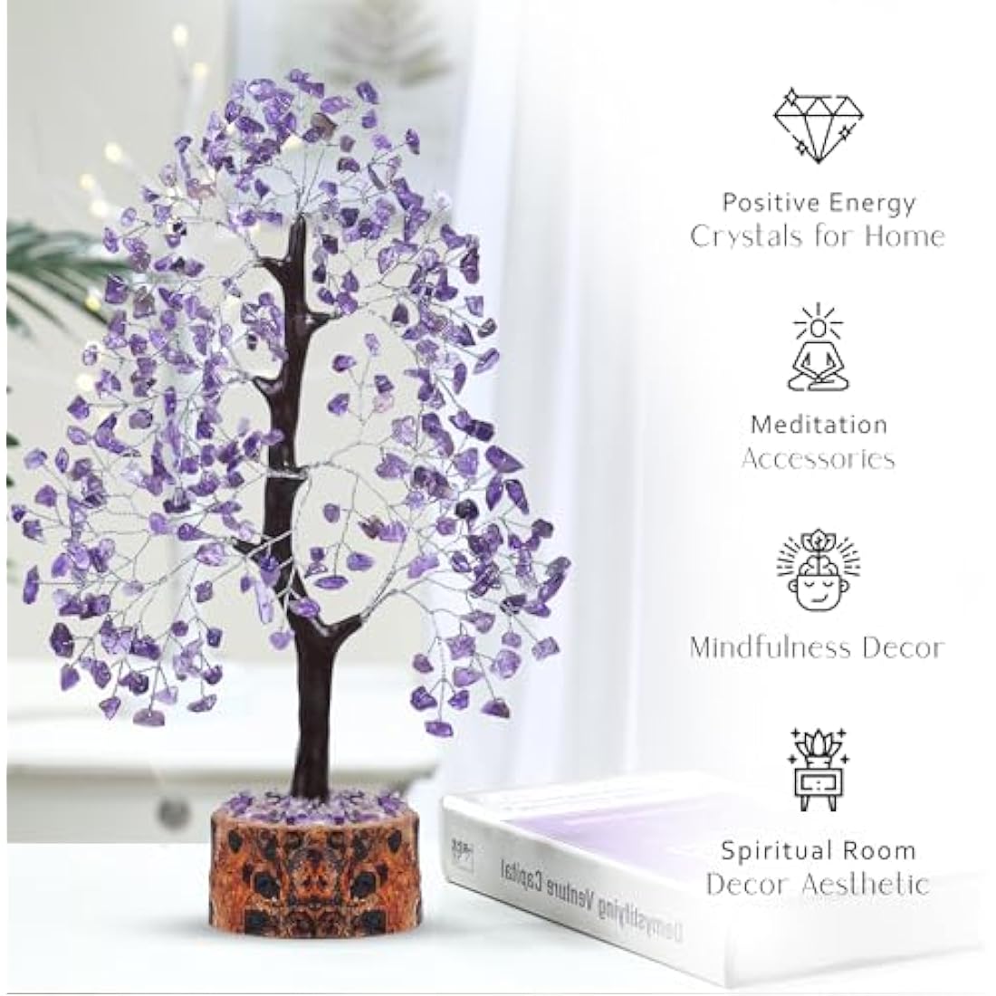 Amethyst Crystals, Artificial Tree, Money Trees, Crystals And Stones, Desk Decorations For Women Office, Feng Shui Decor, Meditation Crystals, Housewarming Gifts, Spiritual Gifts For Women, Gem Tree