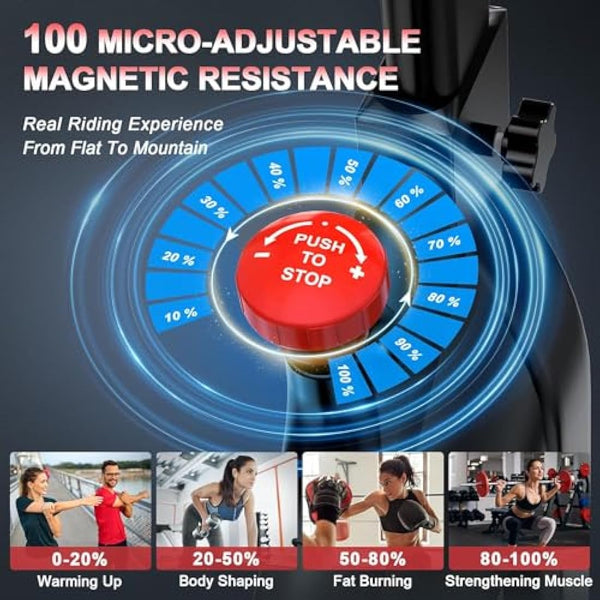 Dripex Exercise Bike for Home Use ,Super Quiet Magnetic Resistance Indoor Cycling Stationary Bike With LCD Momitor & Tablet Holder, Gym Bike for Home Training Cardio,150kg Capacity