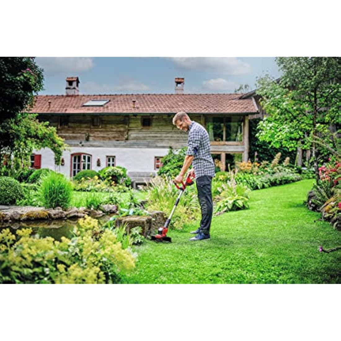 Einhell Power X-Change 18/28 Cordless Strimmer - 18V, 28cm Cutting Width, Battery Strimmer Cordless Grass Cutter and Lawn Edger With Auto Line-Feed - GE-CT 18/28 Li Solo (Battery Not Included)