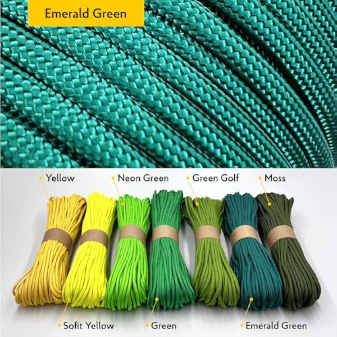 EdcX Paracord 4mm, 35+ Solid Colors (10m, 15m, 30m, 50m, 100m, 300m) | Ideal for Crafting, DIY, Camping, Survival, Outdoor | 100% Nylon Rope 4mm | Tactical Cord 550 Type III