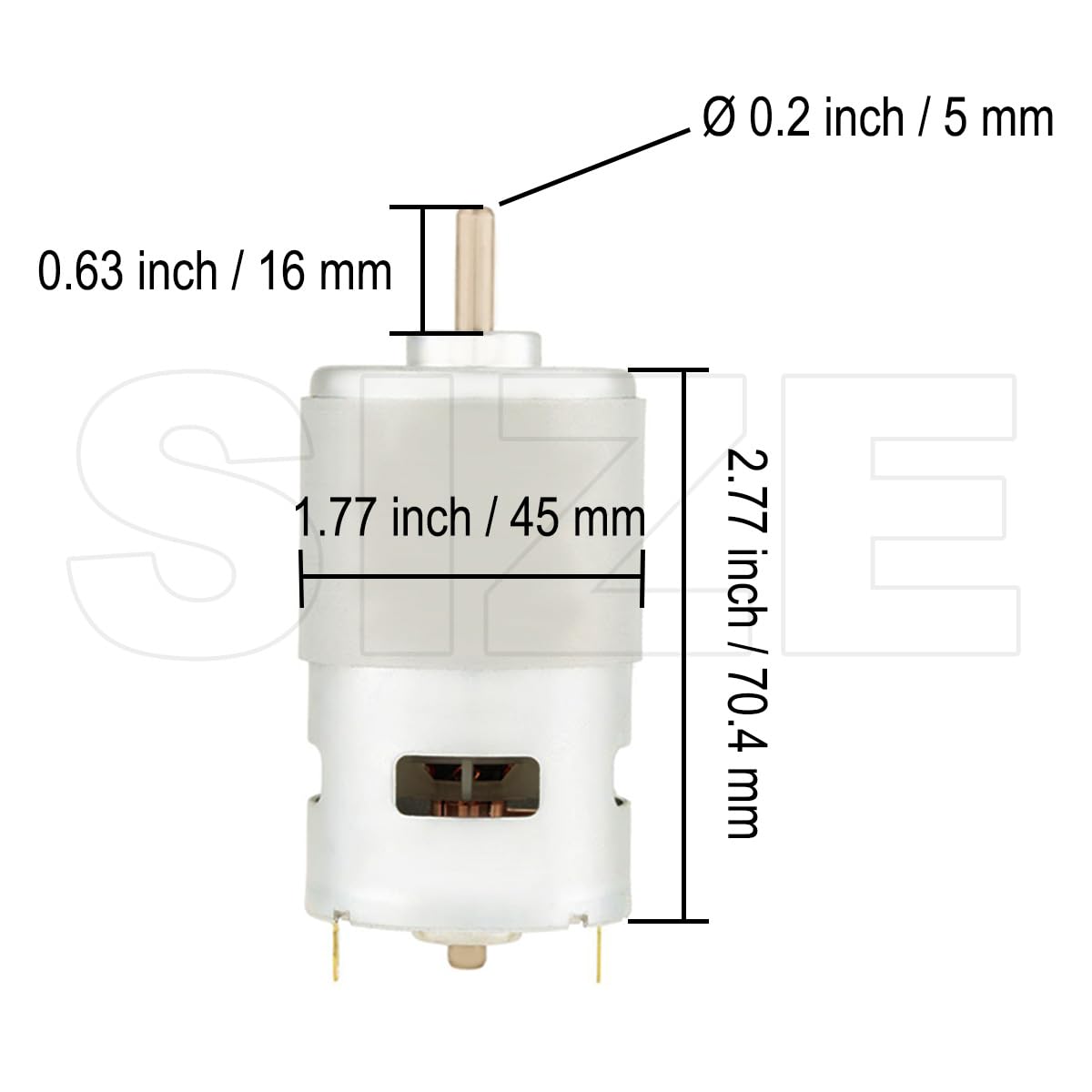 2 Pcs 545 Micro Motor DC 3.7-7.4 V 23500 RPM Long Shaft High Torque Gear RC Power Wheel Mini/Small Motor with Spring Wire, for RC Toy Car/Robot/Mini Fan/Electric Drill/UAV/DIY/Test