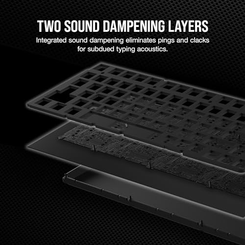 Corsair K65 PLUS WIRELESS 75% RGB Hot-Swappable Mechanical Gaming Keyboard – Pre-Lubricated MLX Fusion Tactile Switches – Dual-Layer Sound Dampening – PBT Keycaps – QWERTY UK – Black