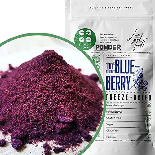 Freeze Dried Wild Blueberry Powder | XL 300g Vaccinium Myrtillus Pure Blueberries Fruit Milled to Bilberry Powder | Make Smoothies Bowls, Superfood Like Aronia, Acai Berry Powder | ZingyZoo