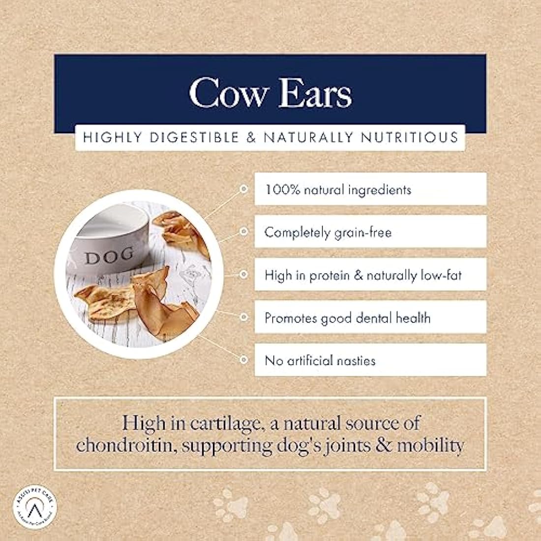 Hollings Cow Ears Dog Treats, 100% Natural & Nutritious Long Lasting Chew Treats for Adult Dogs, Grain Free & High in Protein (Pack of 40)