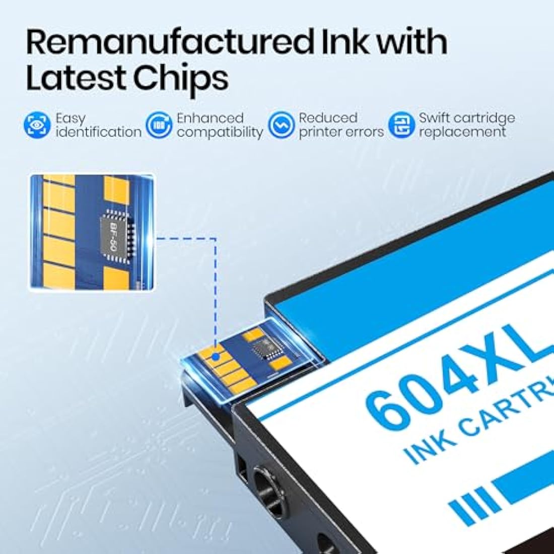 Gureef 604XL Ink Cartridges for Epson 604 604xl Multipack for Epson XP2200 Ink Cartridges Compatible with XP 3200 XP 4200 XP-4205 XP 2200 XP-2205 WF-2935 (10 Pack)