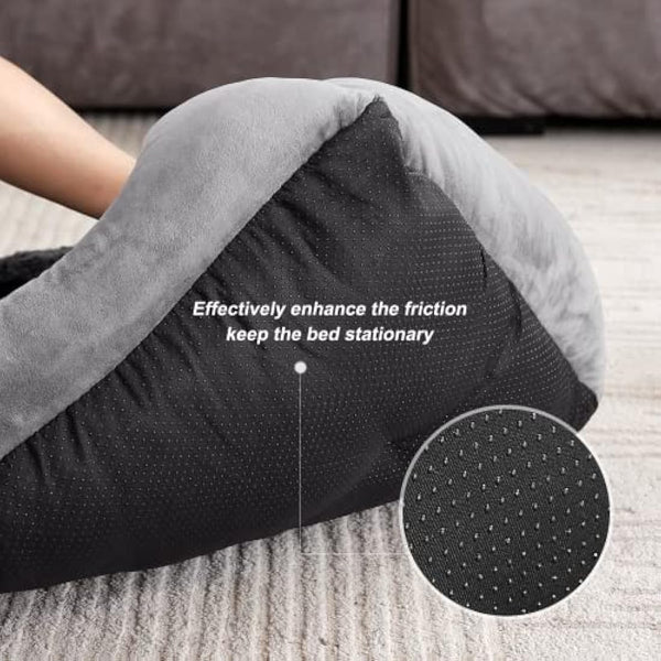 JOEJOY Dog Bed Extra Large - Washable Anti-Anxiety Pet Bed Soft Plush Cat Bed Rectangle Non-Slip Bottom Pet Bed - Small | Medium | Large Size Mattress Mat For Dog, Grey