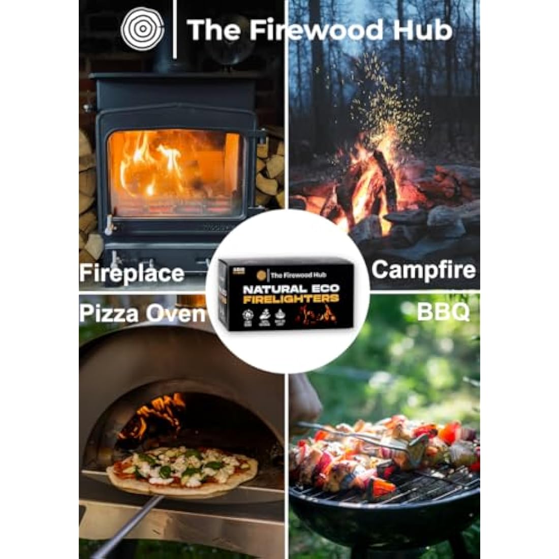 Fire Lighters - Natural Firelighters Made from Wood Fibre and Wax, Pack of 160, Long Burn Time Up to 10 Minutes, Ideal Fire Lighters for Wood Burners