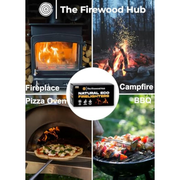 Fire Lighters - Natural Firelighters Made from Wood Fibre and Wax, Pack of 160, Long Burn Time Up to 10 Minutes, Ideal Fire Lighters for Wood Burners