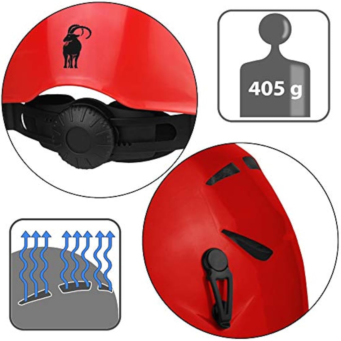 ALPIDEX Universal Climbing Helmet for Teenagers and Adults EN12492 Safety Helmet in